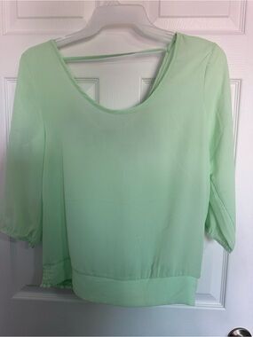 Charlotte Russe Mint Green Scoop Neck Blouse